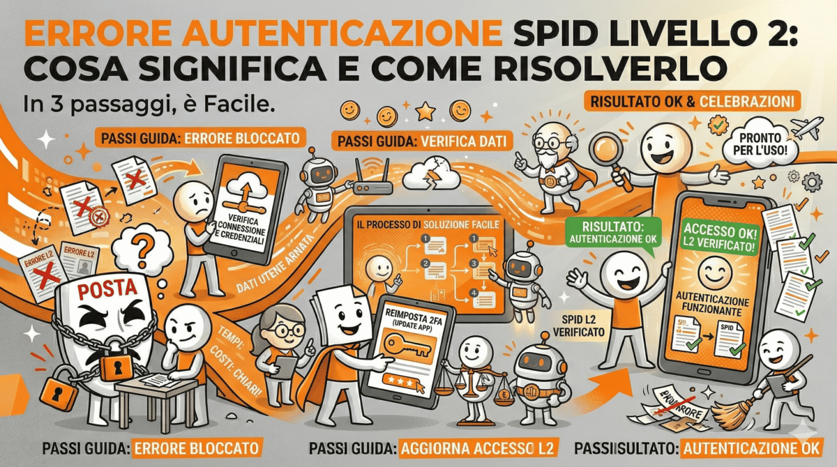 Errore autenticazione SPID livello 2, codice OTP non arriva, problema notifica push, sbloccare identità digitale, app del gestore bloccata, accesso ai siti ministeriali.