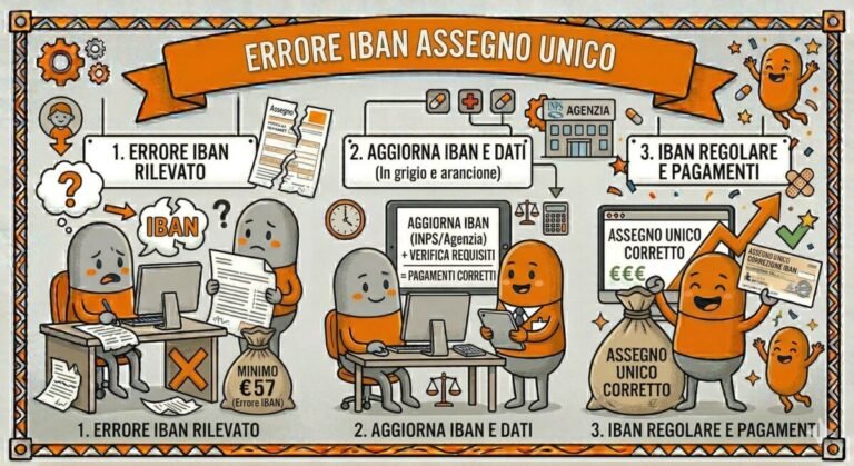 errore iban assegno unico come risolvere