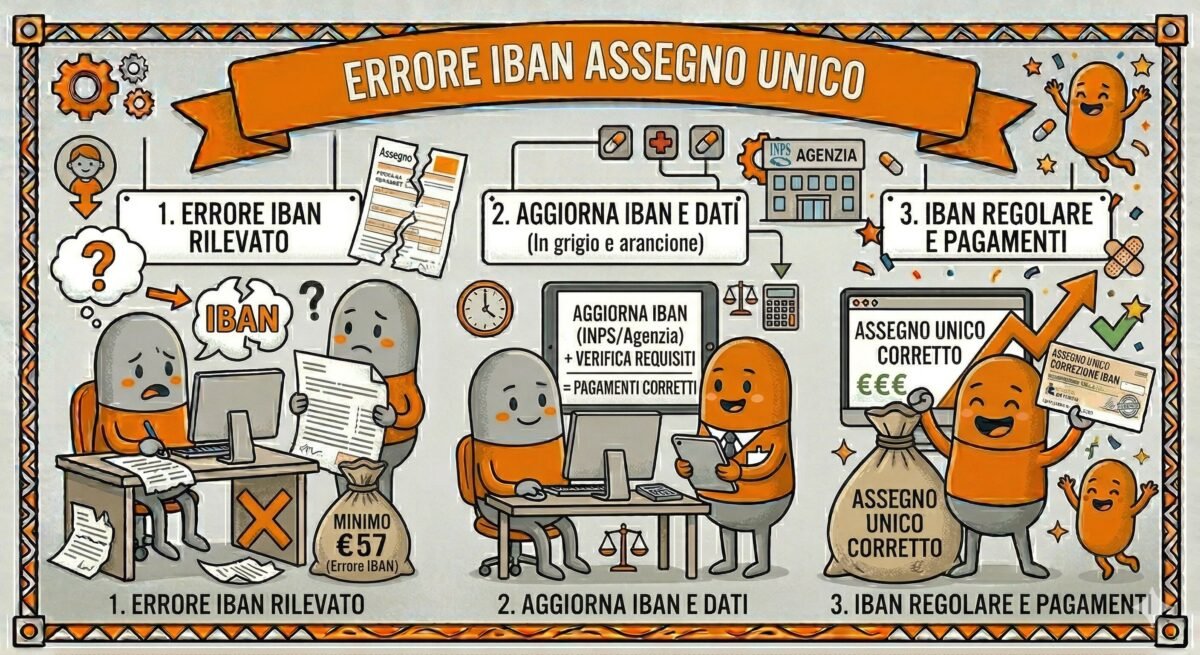errore iban assegno unico come risolvere
