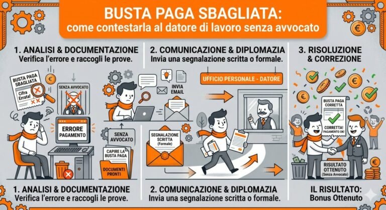 contestare busta paga sbagliata senza avvocato